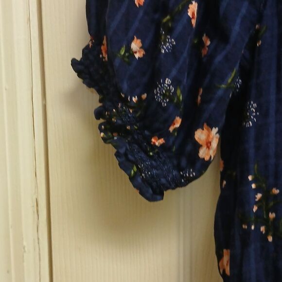OLD NAVY Womens Summer Dress, Blue/Pink Floral, On/Off Shoulder, Size S - Picture 6 of 10